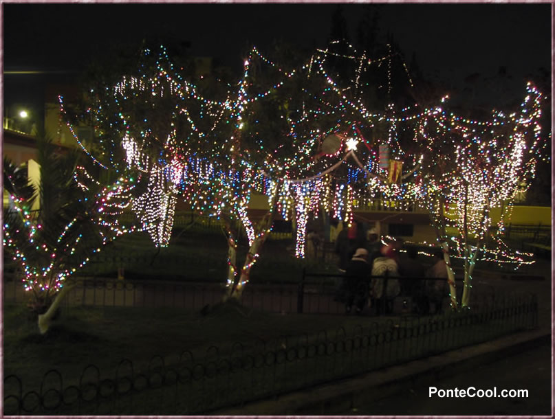 También se utilizan adornos como estrellas, bombillos y adronos musicales