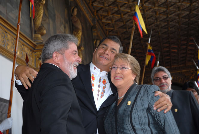 Michelle, Lula y Correa 