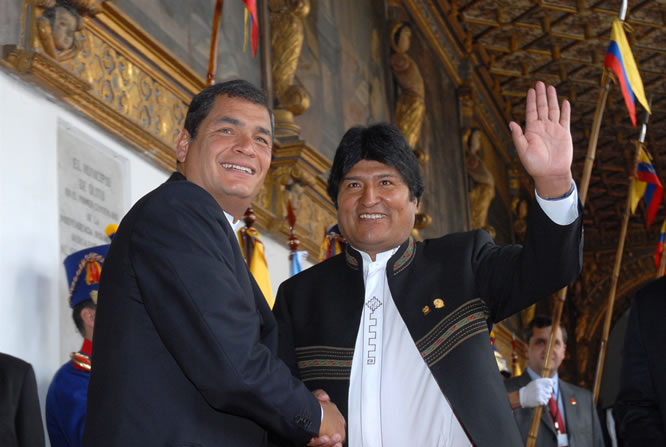 Evo Morales y Rafael Correa  