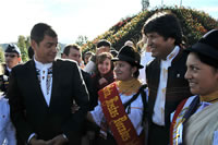 Con la reina de Cayambe